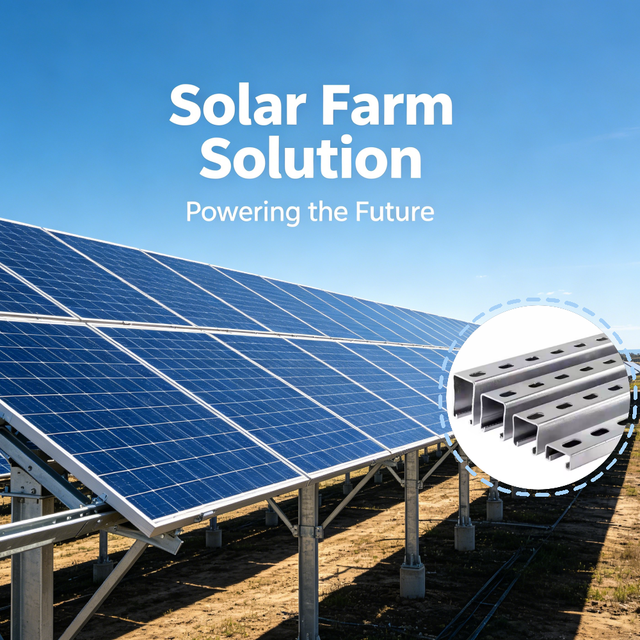 Modular Slotted Channel Steel Solar Mount Profile Flexible Assembly Anti Deformation PV Support Channel Steel