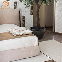 1 quantité minimale de commande de luxe moderne super plateforme lit beige king size chambre à coucher meubles à cadre en bois touffus avec tête de lit