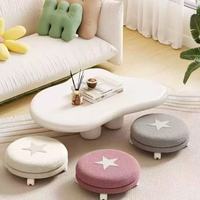 Tabouret et chaise modernes pour salon, en peau d'agneau, avec roulettes, pour usage domestique