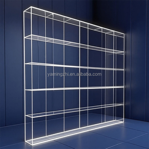 Customizable Modern Simple Design Interior Advertising <strong>Acrylic</strong> <strong>Display</strong> Stand Luxury Led Light Glow <strong>Acrylic</strong> <strong>Display</strong> Shelf Cabinet - Product Image 1