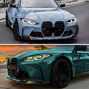 <b>Car</b> Front Bumper Lip <b>for</b> 2021-2023 BMW G80 M3 G82 G83 M4 Splitter <b>Diffuser</b> Spoiler Fender Carbon Fiber Style Glossy Black - Product Image 2