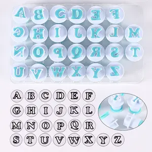 26 Upper and lower case alphanumeric cookie spring press mold fondant cake printing baking cake baking and cake decorating tools