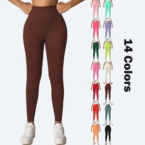 Leggings de yoga sportifs taille haute sans coutures, respirants, élastiques et ajustés, pour le fitness et les activités de plein air, disponibles en 14 couleurs - Product Image 3