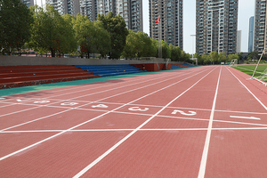 Nouvelle conception ASHER Piste d'athlétisme préfabriquée en caoutchouc rouge de 13 mm, revêtement imperméable approuvé par l'IAAF, modèle AR-YZ03A - Product Image 5