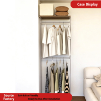 Armoire simple en métal robuste et durable pour le rangement de la chambre, placard domestique et porte-vêtements, idéale pour les appartements locatifs