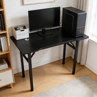 Table de bureau pliable moderne et simple à prix abordable, avec cadre métallique robuste, idéale pour les petits espaces