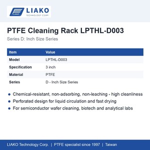 Cesta de PTFE para Limpieza de Discos de 3 Pulgadas, Serie D, Resistente a Químicos, para Laboratorio, LPTHL-D003 - Product Image 2
