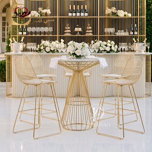 Wholesale Modern Stainless Steel Nightclub High Top <b>Standing</b> Gold Cocktail Tables for Hotel Events - Product Image 5