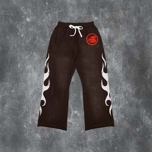 Pantalon de sport et sweat à capuche personnalisés pour homme, en coton épais de haute qualité, décontracté, respirant, imprimé, délavé, avec fermeture éclair et couleur unie - Product Image 3