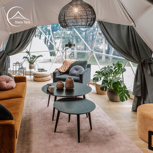 Tienda de campaña prefabricada de 6m con baño Tipo <span class=keywords><strong>Camping</strong></span> Cúpula geodésica Casa Tienda de campaña Igloos de lujo Hotel <span class=keywords><strong>4</strong></span> estaciones Tiendas DE BODA ovaladas - Product Image 5