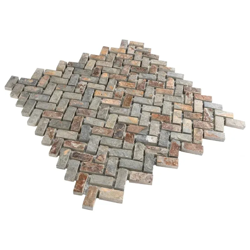 Kualitas Tinggi Harga Rendah 12 Inci Batu Hias Dinding Ubin Mosaik Batu Akik Alami