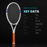 Raquette de tennis en fibre de carbone Influence 290g, cordage en nylon extra dur, grip G2, 300mm+, équilibre, pour joueurs amateurs, entraînement de puissance