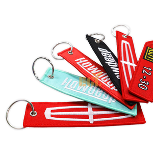 <strong>Custom</strong> Personalized <strong>Shape</strong> Design <strong>Custom</strong> Logo Key Tag Keyring Woven Embroidery Keychain Jet Tag - Product Image 6