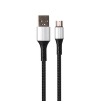 Kabel Micro USB Tipe-A VCOM 1m 3.28Ft dengan Casing Aluminium Alloy dan Pelapis Kepang, Kabel Pengisi Daya Ponsel 2A
