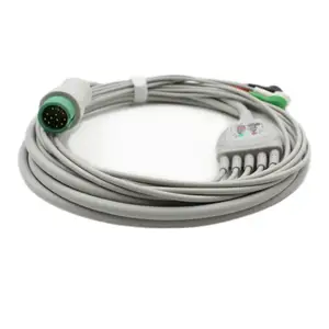 Plinma medical accessories Direct-Connect ECG cable 5 leads snap compatible with Mindray AHA one-piece ECG cable ecg tambo