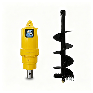 Tarière hydraulique haute performance Rb pour mini-excavatrice avec moteur et boîte de vitesses, pour forage de sols durs, avec trépan spiralé, faible profondeur - Product Image 5