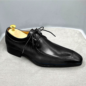 Chaussures habillées classiques en cuir noir pour hommes, style Oxford à lacets et bout pointu, idéales pour le bureau, les mariages et le quotidien - Product Image 3