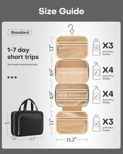 Sac de maquillage de haute qualité personnel, sac de toilette suspendu de voyage et organiseur pour produits de beauté et cosmétiques avec pochettes - Product Image 2