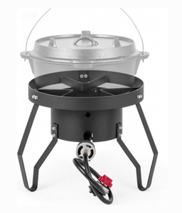 Réchaud au propane robuste de 85 000 BTU à brûleur unique avec régulateur de 10 PSI, réchaud extérieur en fonte pour le camping et la cuisson au four hollandais - Product Image 2