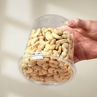 Noix de cajou jetables personnalisées en plastique PET Boîte de noix de macadamia Conteneurs de noix en plastique PET blister en plastique