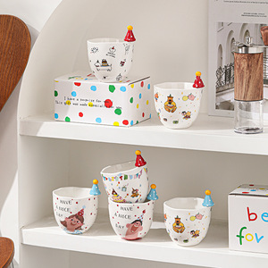 Taza de Leche de Cerámica Personalizada con Dibujos Animados, para Uso Doméstico, <span class=keywords><strong>Desayuno</strong></span>, Café y Jugo, Reutilizable, Apta para Microondas y Lavavajillas, Regalos - Product Image 1