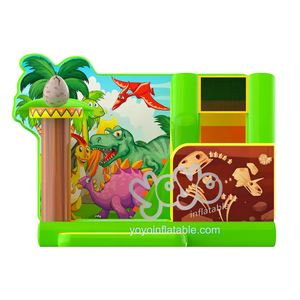 Casa Inflable Combinada con Diseño de Dinosaurios, Área de Salto con Estampados de T-Rex, Tobogán, PVC No Tóxico, para Fiestas de Cumpleaños en el Patio Trasero - Product Image 2