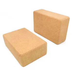 Free Sample Custom Exercise Cork Yoga Block Set Premium Quality Non-Slip Natural Cork Yoga Blocks Brick