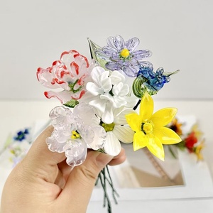 งานศิลปะดอกไม้ใสบริสุทธิ์ ของขวัญดอกไม้ทำมือ ช่อดอกไม้วันเกิด ก้านยาว ดอกไม้<span class=keywords><strong>แก้ว</strong></span> ของขวัญวันแม่ - Product Image 4