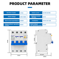 Disjoncteur différentiel 380V 4P MCB 30mA Protection contre les surcharges, les courts-circuits et les fuites de courant Protection RCBO RCCB RCD 32A 63A 80A