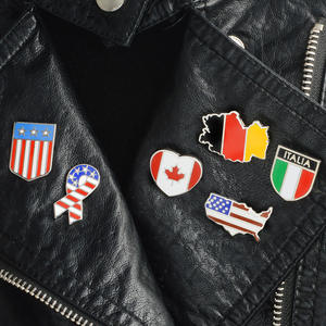 Fabrication de broches en métal personnalisées à bas prix, drapeaux nationaux de différents pays, Allemagne, <span class=keywords><strong>Italie</strong></span>, Canada, drapeau américain, émail dur ou doux, broche de revers - Product Image 2