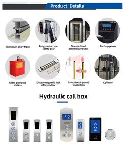 Ascenseur hydraulique en verre pour maison, villa, usage <span class=keywords><strong>commercial</strong></span> et résidentiel, intérieur/extérieur, 3 étages, petit format, 2 à 4 personnes, ascenseur à vide - Product Image 3