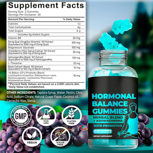 Integratori in Gommose per l'Equilibrio Ormonale, Sollievo da PMS, Supporto per la Menopausa con <span class=keywords><strong>Dong</strong></span> <span class=keywords><strong>Quai</strong></span>, Chasteberry, Black Cohosh e Ashwagandha - Product Image 6