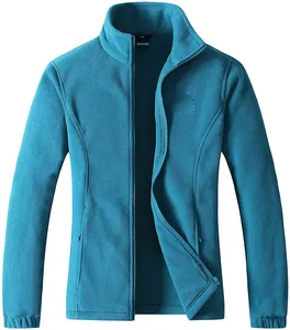 Kustom Logo wanita musim dingin mantel jaket bulu warna Solid kantong bulu domba Zip Up Unisex bulu jaket