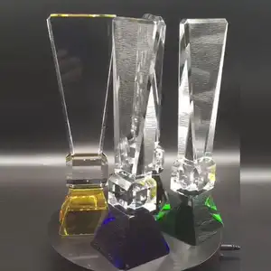 制造商定制商务礼品固体金属水晶玻璃奖奖杯空白水晶奖杯