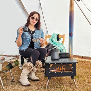 Gỗ Đốt Lều Bbq Bếp 5-Phần Thép Không Gỉ Ống Khói Xách Tay Cho Cắm Trại - Product Image 2