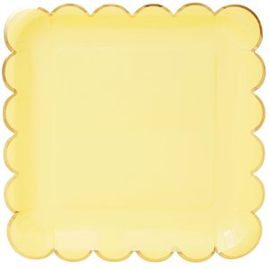 Assiette à papier pour l'élimination Bords carrés festonnés 9 pouces FOIL Square 350gsm White BoardFDA Approved Party Supplies - Product Image 5