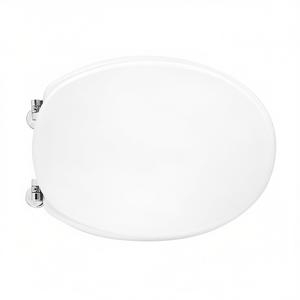 Asiento de inodoro para Simas Gatteo Forma 1, blanco, redondo, de plástico, minimalista, con bisagras pasantes - Product Image 3