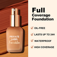 Fond de teint liquide en marque propre avec bouchon doré SPF15, logo personnalisé, couleur, parfum, emballage, faible MOQ, maquillage pour le visage, cosmétique
