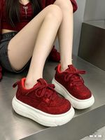 Chaussures de luxe à paillettes, baskets épaisses à plateforme, rehaussantes, avec strass, style Dad Shoes, OEM