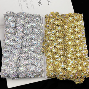 Prix d'usine – Garniture en strass œil de cheval de 2,7 cm pour la décoration de vêtements, accessoire de confection, dentelle à coudre pour tenues de spectacle - Product Image 6