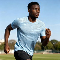 Tissu en maille jacquard personnalisé, 125 g/m², 165 cm, 92 % polyester, 8 % élasthanne, pour t-shirt de sport, maillot de football