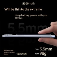 Batterie solide ultra-mince 5,5 mm 5000 mAh, charge rapide magnétique 15 W 3-en-1 sans fil et Type-C PD, batterie externe portable Air Power Bank