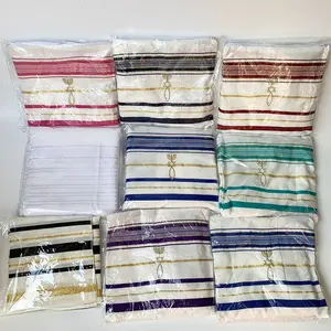 Direttamente produttore per 10 colori Stock spedizione veloce scialle da preghiera in poliestere grande israeliano talit deJewish Tallit Israel