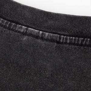 เสื้อยืดผู้ชายผ้าคอตตอนพิมพ์ลายกรดซักแบบเรียบๆเสื้อยืดผ้าฝ้าย100% ถนนย้อนยุคงาน OEM ตามสั่ง - Product Image 6