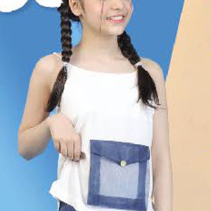Conjunto de Ropa para Niña al por Mayor, Pantalones y Top Hechos a Medida, Diseño de Cintura Cruzada, Corte Regular, Ligero, Estilo Veraniego, Tallas Infantiles - Product Image 5