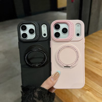 Étui magnétique mat en silicone liquide pour iPhone 17 Air 16 15 14 Plus 13 12 11 18 Pro Max avec support anneau magnétique rotatif à 360°