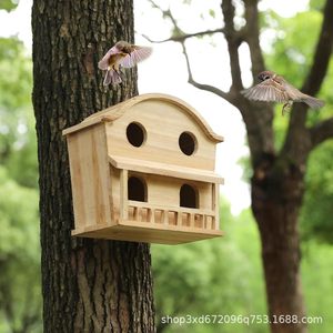 Nichoirs en bois, abris pour oiseaux de jardin extérieur, mangeoires pour oiseaux de cour, nichoirs de style villa, nids de reproduction et de repos - Product Image 3