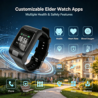 Reloj Inteligente VL12S 900mah 4G con Detección de Caídas, Frecuencia Cardíaca, Rastreador GPS, Llamada SOS, Recordatorio de Medicamentos, Reloj Inteligente para Personas Mayores