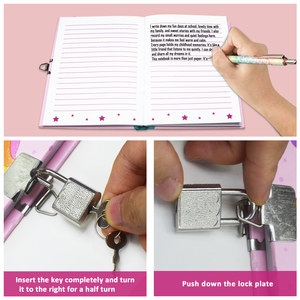 Journaux mignons avec serrure et clé pour les petits enfants, carnet secret pour écrire et dessiner - Product Image 4