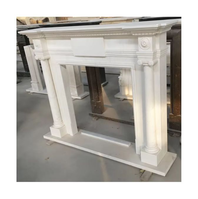 Natural Marble Surrounding Fireplace Parts Marble